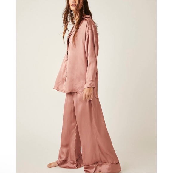 🎉LAST CHANCE🎉Free People Dreamy Days Solid PJ Set in Smoke Rose - Picture 8 of 13